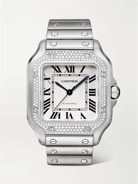 cartier santos de cartier watch 2018|cartier santos diamond bezels.